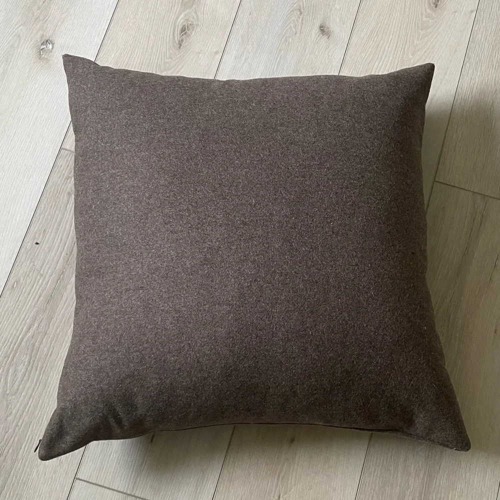 Brown Wool Square Accent Throw Pillow